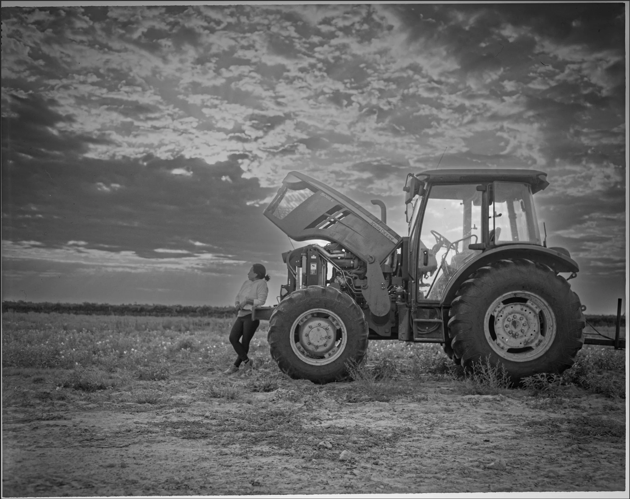 Work on the estate at dusk
